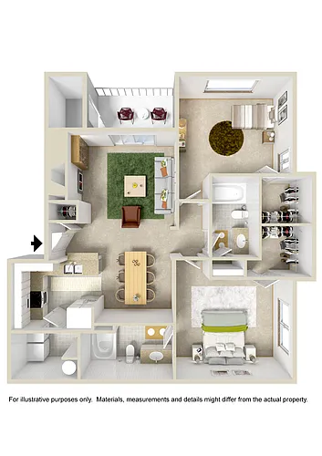Floor plan Small 2 Bed 2 Bath