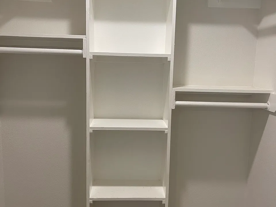 Bedroom 1's walk in closet.