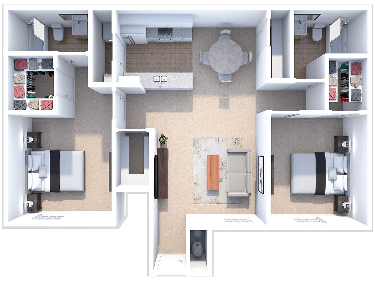 Floor plan 2 bed 2 bath