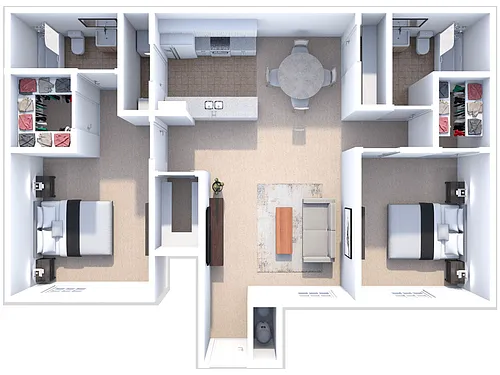 Floor plan 2 bed 2 bath
