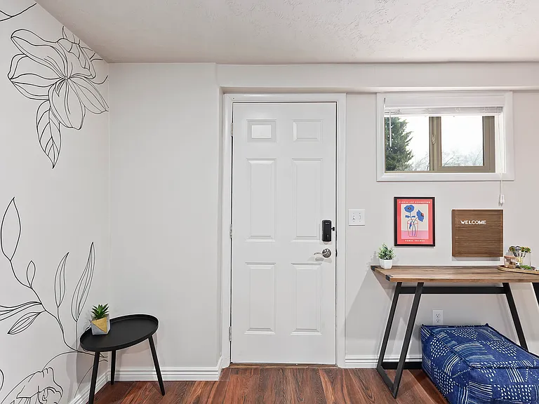 Exit to driveway from game room