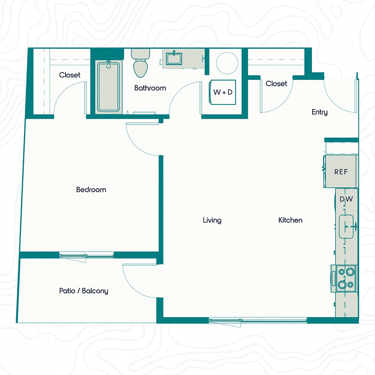 Floor plan 1X1 C