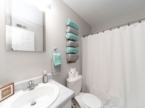 Bright bathroom with bathtub