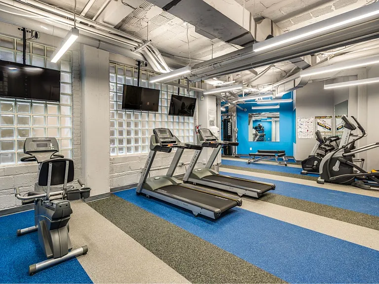 Fitness center with treadmills and machines
