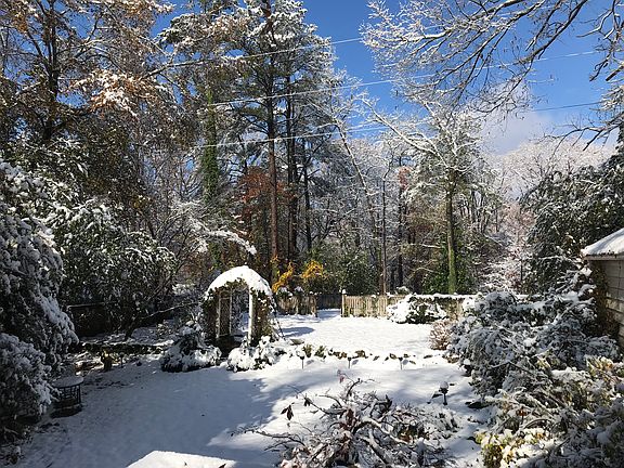 Snowy backyard - flat with abundant space