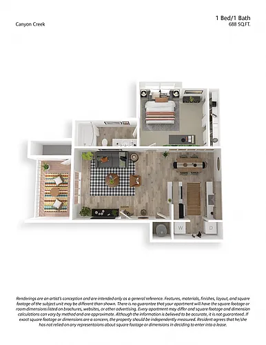 Floor plan 1x1 Premium B