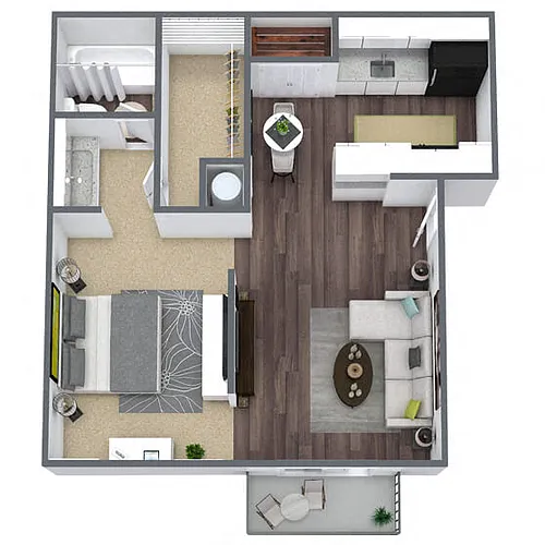 Floor plan A1: 1 Bed 1 Bath