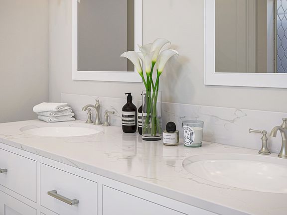 Dual sinks in owner s bath