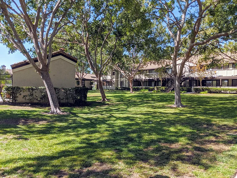 Lush green landscaping throughout the community