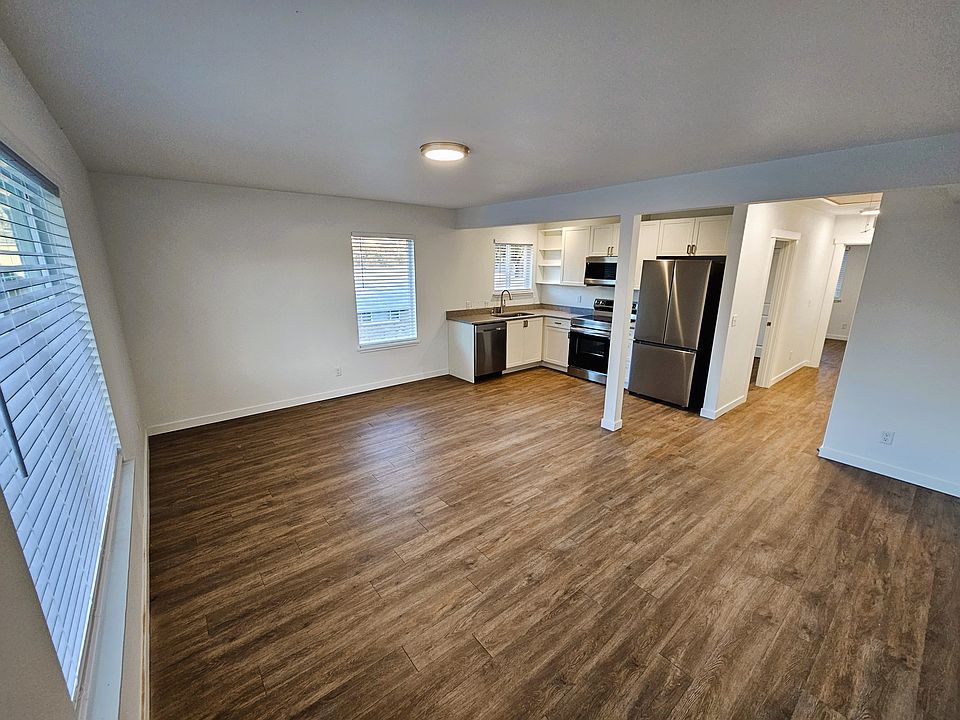 Open concept kitchen and living room.