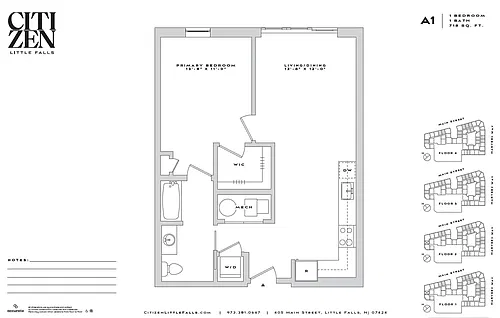 Floor plan 1 Bedroom, 1 Bathroom