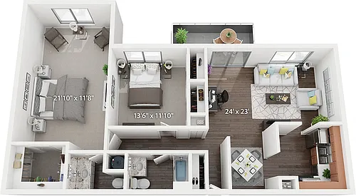 Floor plan 2 Bed | 2 Bath 1,375 sq. ft.