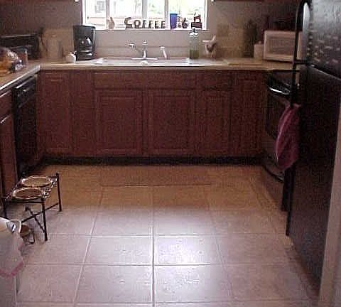 Kitchen with new limestone laminate