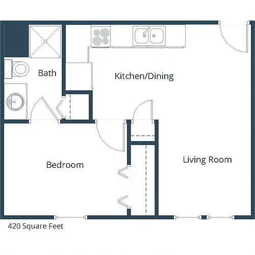 Floor plan One Bedroom 11C