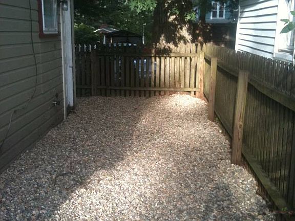 fenced side and back yard 
