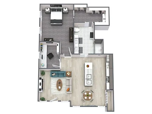 Floor plan 1 Bedroom Iron