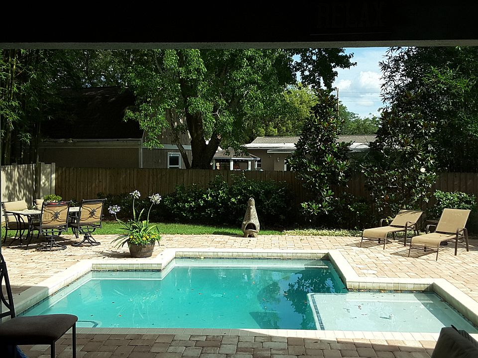 Pool area view from patio