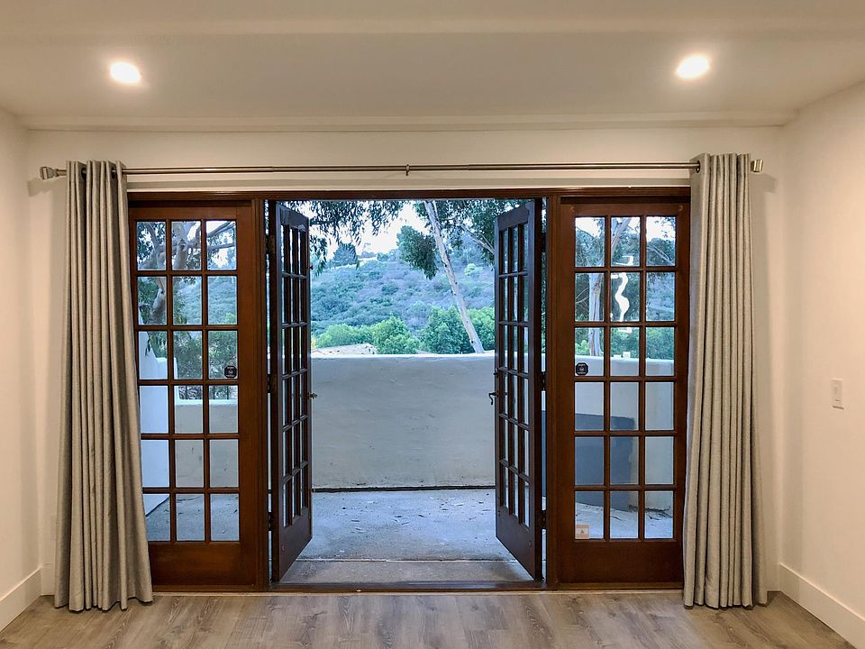 Living room French door with view of canyon