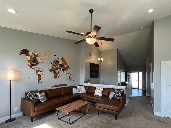 Living room with cathedral ceiling