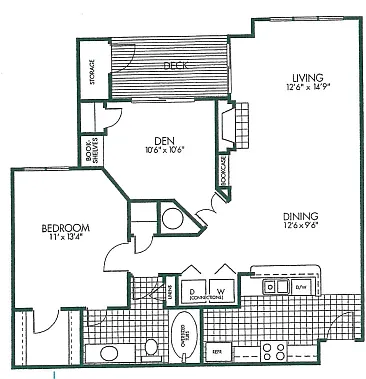 Floor plan 1 X 1 - D