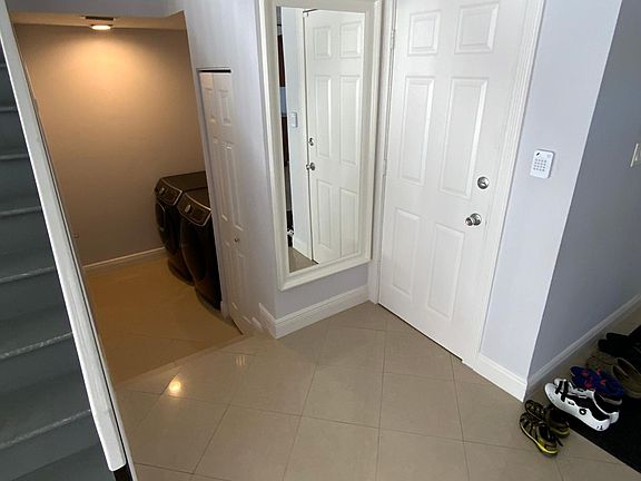 laundry area and closet