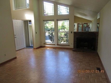 Living room with fireplace