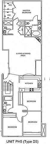 Floor plan Four-Bedroom Three-Bath + Loft
