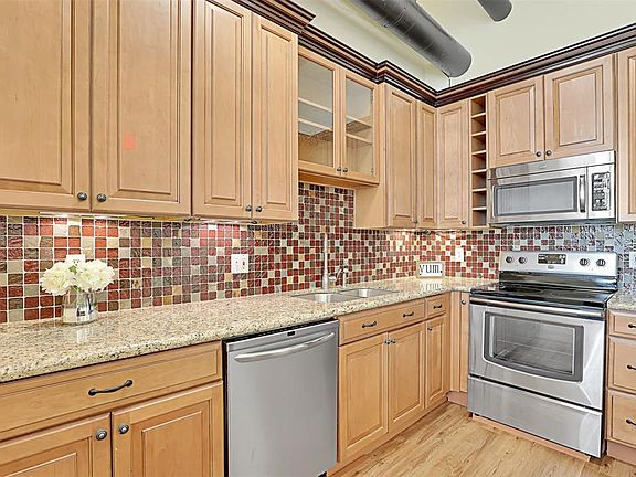 Updated kitchen with soft close drawers and doors.