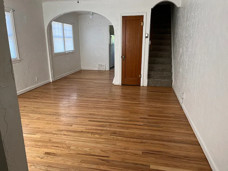 living room and dining area