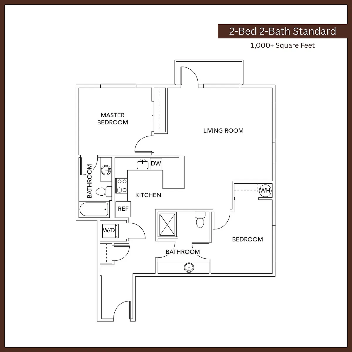 Floor plan 2 Bedroom 2 Bath Standard