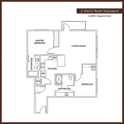 Floor plan 2 Bedroom 2 Bath Standard