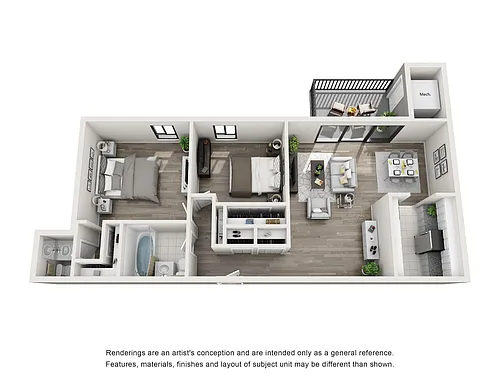 Floor plan 2BR/1.5BA