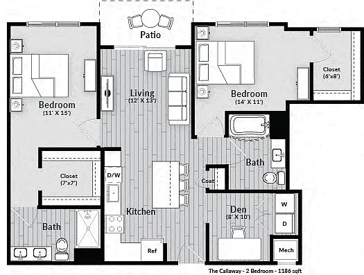 Floor plan The Callaway (w/den)