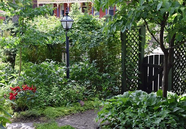 Front entrance in the summertime.