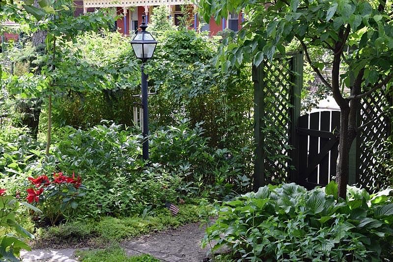 Front entrance in the summertime.