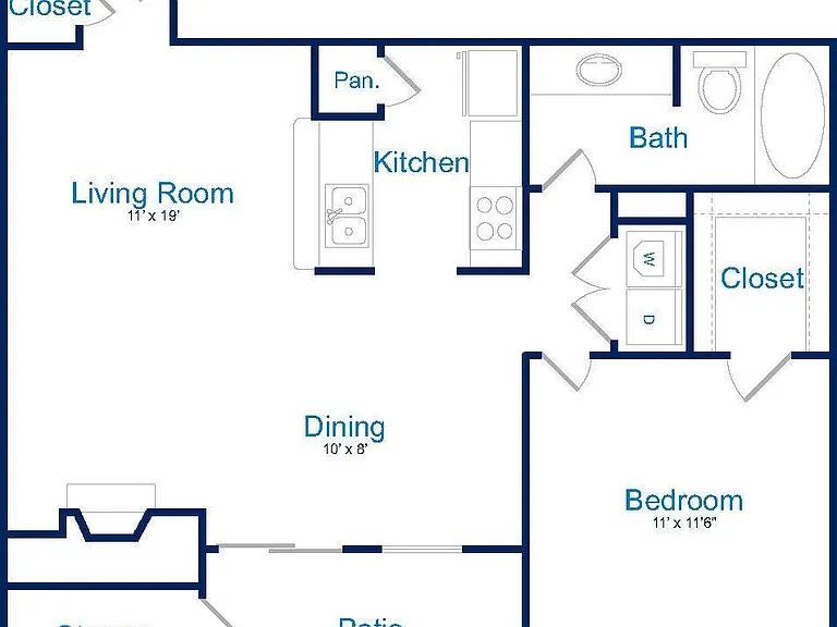 The Georgian - A2 - 1 Beds - 1 Baths - 711 Sq. ft.