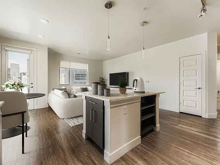 Plan B3: Open concept living, kitchen, dining