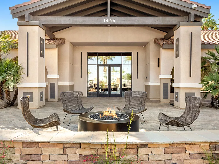 Relax under the stars by the community firepit