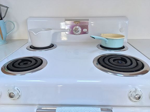 Reconditioned vintage electric range.
