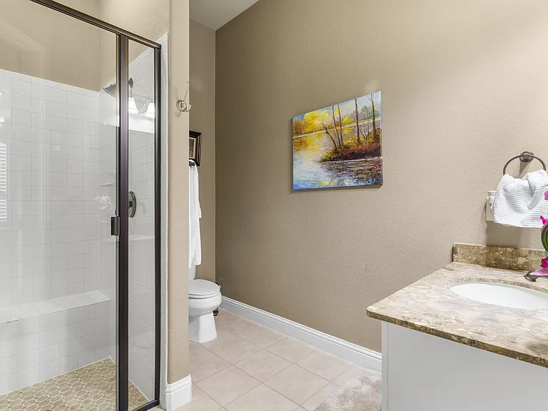 Full bath on the first floor
convenient for family & guest use.