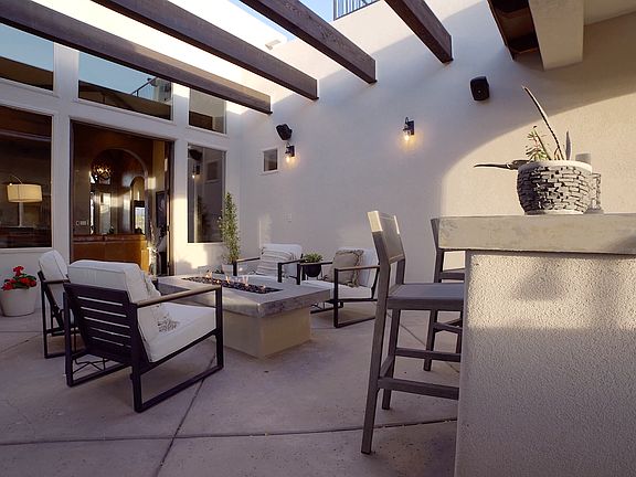 Open-Air Courtyard featuring cedar trellis beams