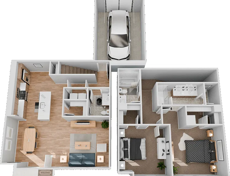 PLAN B2.2 TOWNHOME Floorplan Diagram