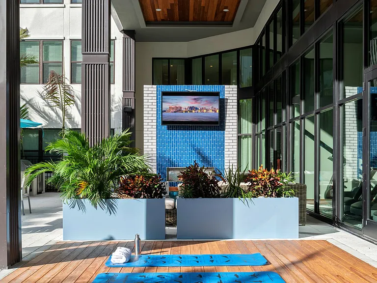 Pool deck and lounge area