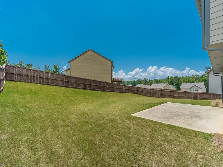 Large fenced backyard