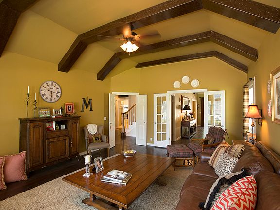 Vaulted ceiling in spacious room