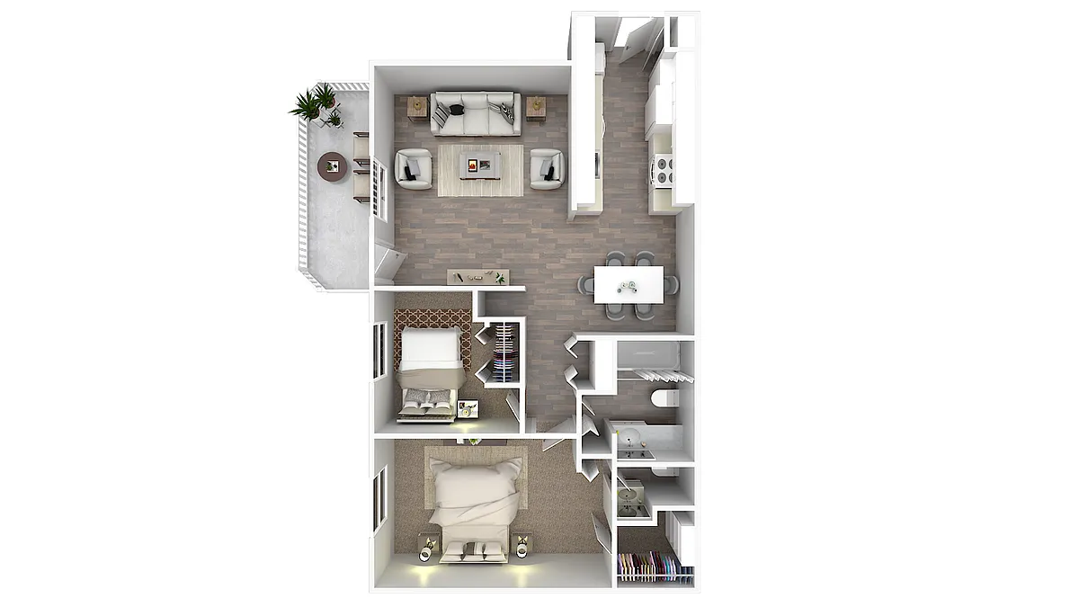 Floor plan C1-2 bedroom