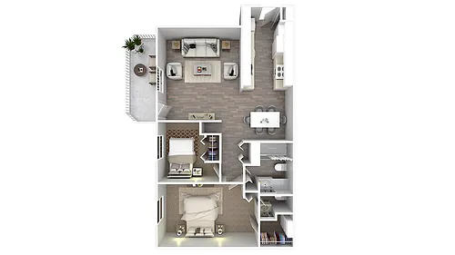 Floor plan C1-2 bedroom