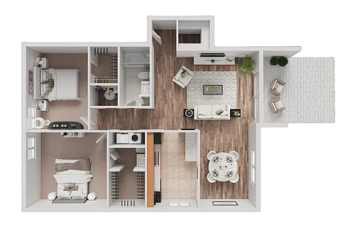 Floor plan 2 Bedroom 1.5 Bath