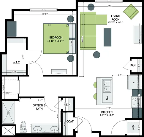 One Bedroom | One Bathroom One Bedroom | One Bathroom
