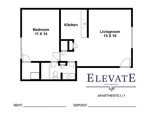 Floor plan Exec. 1Bd